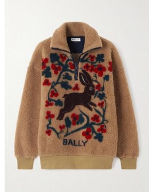 Bally Printed Fleece Half-Zip Sweater - Pink