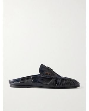 Saint Laurent Le Loafer Logo-Embellished Mules - Black