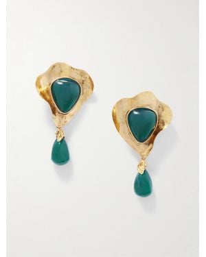Saint Laurent Boucles D'Oreilles Clip En Métal Et Résine - Bleu
