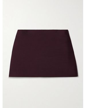 KHAITE Jett Wool And Silk-Blend Crepe Mini Skirt - Red