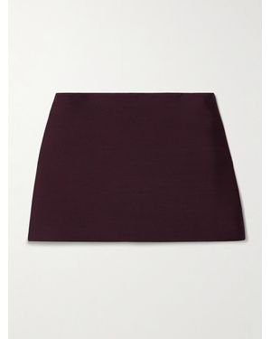KHAITE Jett Wool And Silk-Blend Crepe Mini Skirt - Red