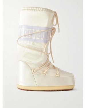 Moon Boot Icon Pearly Satin And Pvc Snow Boots - White