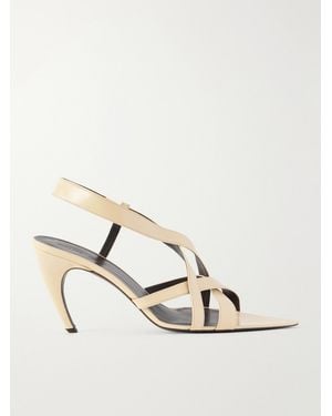 KHAITE Sadie 14 Leather Sandals - Natural