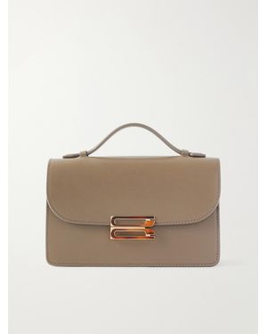 Victoria Beckham Dorian Leather Clutch - Natural