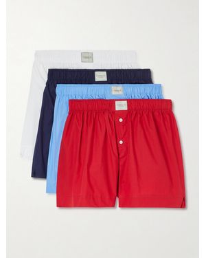 Comme Si Quartetto Set Aus Vier Shorts Aus Baumwollpopeline - Rot