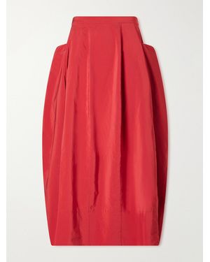 Tibi Lantern Paneled Shell Skirt - Red