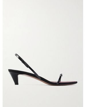 Neous Diwo Bow-Embellished Patent-Leather Slingback Sandals - Natural