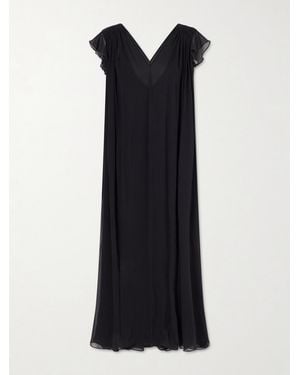Eres Midnight Concert Shirred Muslin Maxi Dress - Blue