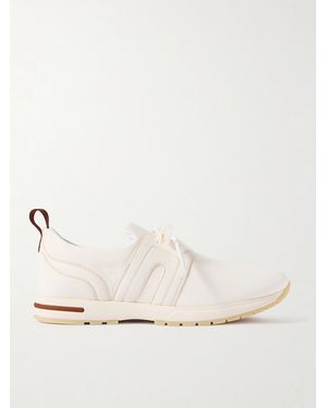 Loro Piana 360 Lp Flexy Walk Leather Trainers - Natural