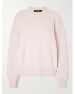 Loro Piana Embroidered Cashmere Sweater - Pink