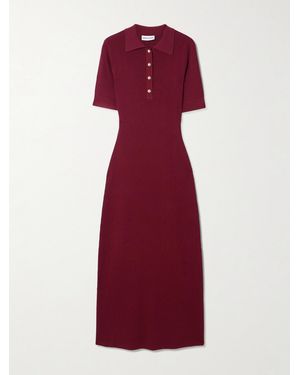 Rebecca Vallance Reagan Ribbed Jersey Midi Dress - Red