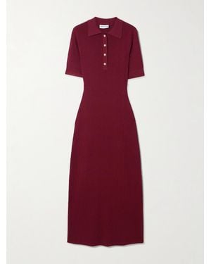 Rebecca Vallance Reagan Ribbed Jersey Midi Dress - Red