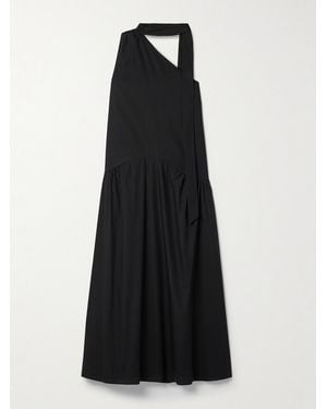 Kika Vargas Net Sustain Joni One-Shoulder Cotton-Poplin Maxi Dress - Black