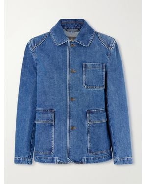Loro Piana Cotton And Silk-Blend Denim Jacket - Blue