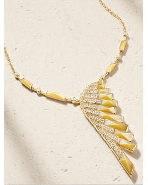 Garrard Wings Rising 18-Karat, Mother-Of-Pearl And Diamond Necklace - Natural