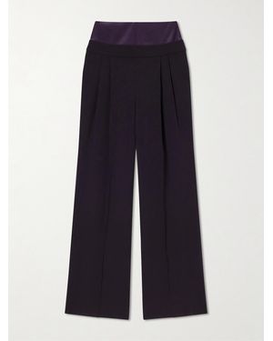Galvan London Strata Crepe Straight-Leg Trousers - Blue