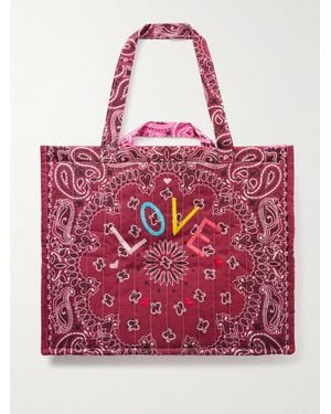 Call it By Your Name Cabas Maxi Embroidered Quilted Printed Cotton Tote Bag