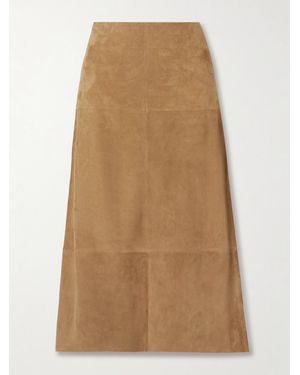 Proenza Schouler Nadia Suede Midi Skirt - Natural