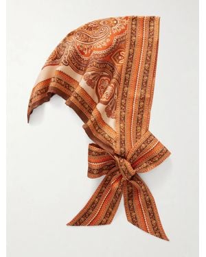 Zimmermann Printed Silk Headscarf - Orange