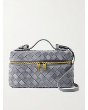 Bottega Veneta Bang Bang Vanity Intrecciato Suede Tote - Grau