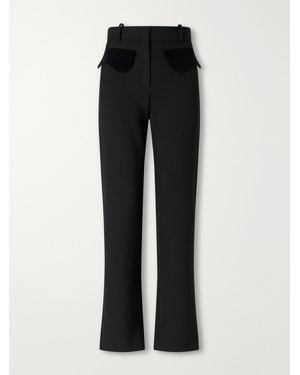 D'Estree Tina Gallie Crepe Straight-Leg Trousers - Black