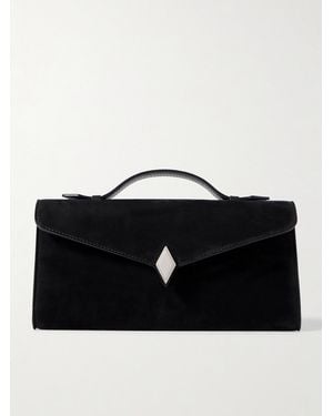 Metier Edge Embellished Nubuck Clutch - Black