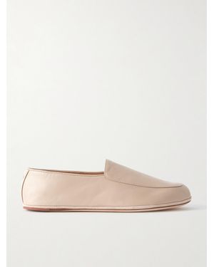 Loro Piana Anton Walk Leather Loafers - Natural