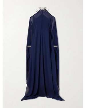 Taller Marmo Sza Sza Silk-Chiffon Gown - Blue