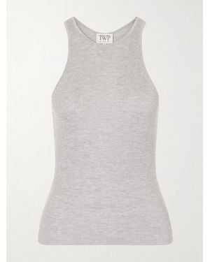 Twp Harbor Ribbed-Knit Tank - White