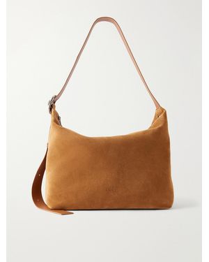Loewe Loop Large Suede Shoulder Bag - Brown