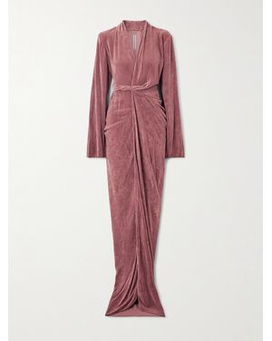 Rick Owens Draped Velvet Wrap Gown - Pink