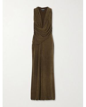 Tom Ford Draped Jersey Gown - Natural