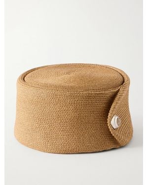 Gigi Burris Millinery Tenley Embellished Braided Straw Turban - Natural