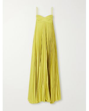 ANDRES OTALORA Para Ella Plissé Jersey Maxi Dress - Yellow
