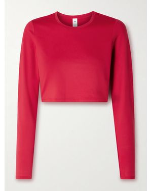 Alo Yoga Alosoft Finesse Cropped Stretch-Jersey Top - Red
