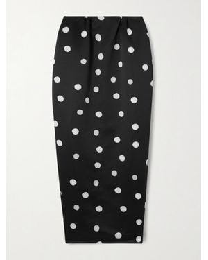 BERNADETTE Damian Maxirock Aus Duchesse-Satin Mit Polka-Dots - Schwarz