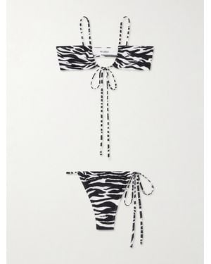 The Attico Quick-Drying Zebra-Print Bikini - White