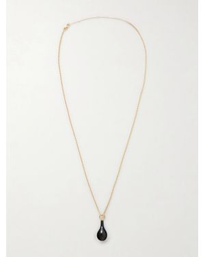TOTEME Drop-Plated Onyx Necklace - White