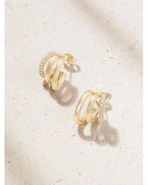 Sydney Evan 14-Karat Diamond Hoop Earrings - Natur