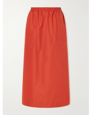 TOTEME Cotton-Poplin Midi Skirt - Red