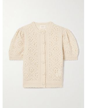 Doen Mirabelle Pointelle-Knit Alpaca-Blend Cardigan - Natural