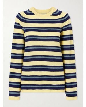 The Elder Statesman Laurel Striped Cashmere Sweater - Bleu