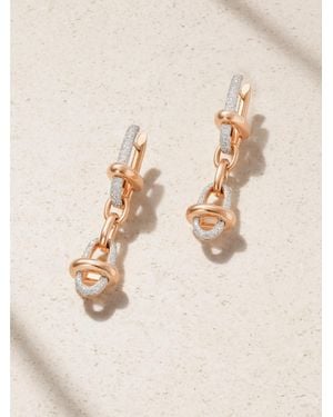 Pomellato Iconica 18-Karat Rose And Rhodium-Plated Diamond Earrings - Natural