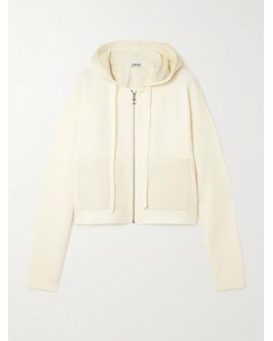 Loewe Kapuzenjacke Aus Einer Wollmischung Mit Lederbesatz - Natur