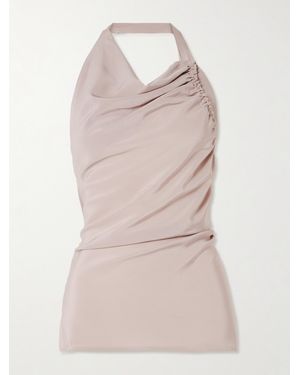 Victoria Beckham Draped Silk Top - Natural