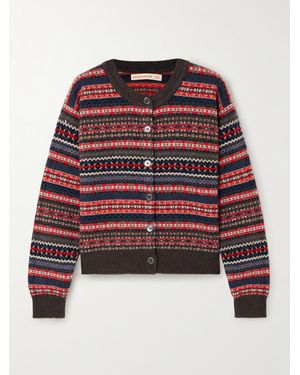 &Daughter Fair Isle Wool Cardigan - Red