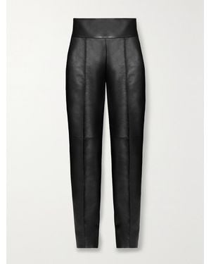Alexandre Vauthier Leather Slim-Leg Trousers - Black