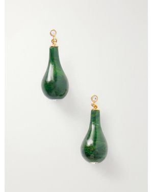 TOTEME Drop-Plated Jade Earrings - Green