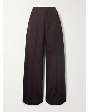 DIOTIMA Planno Paneled Wool Wide-Leg Pants - Brown