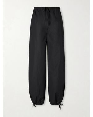 TOTEME Cotton Wide-Leg Cotton Pants - Black